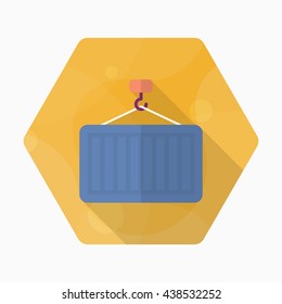 Container icon, Vector flat long shadow design. Shipping and logisticst concept.