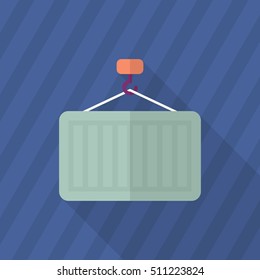 Container icon, Vector flat long shadow design. Shipping and logisticst concept.