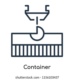 Container icon vector isolated on white background, Container transparent sign , thin symbols or lined elements in outline style