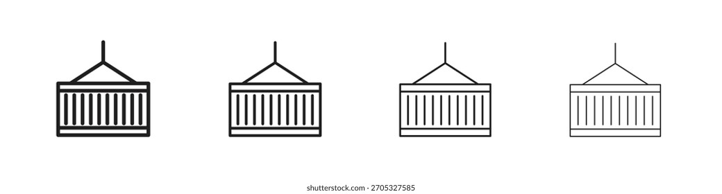 Container icons in black simple line elements.