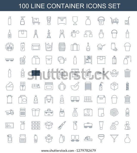 Container Icons Trendy 100 Container Icons Stock Vector (Royalty Free ...