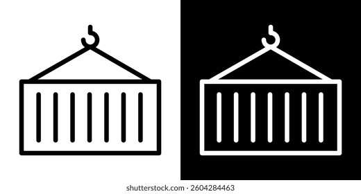 Container icons vectors set in stroke line style.