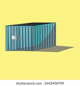  CONTAINER IMPORT VECTOR ILLUSTRATION IN YELLOW BACKGROIND