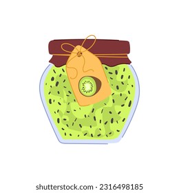 container jam jar cartoon. marmalade homemade, strawberry glass container jam jar sign. isolated symbol vector illustration