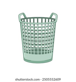 container laundry basket plastic cartoon. durable lightweight, portable foldable, stackable ventilated container laundry basket plastic sign. isolated symbol vector illustration