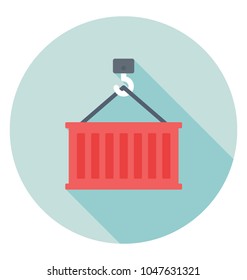 
Container lifter flat icon design
