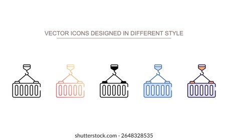 Container Lifting ícone design com branco fundo stock ilustração