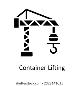 Container Lifting  Vector    solid Icon Design illustration. Shipping and delivery Symbol on White background EPS 10 File