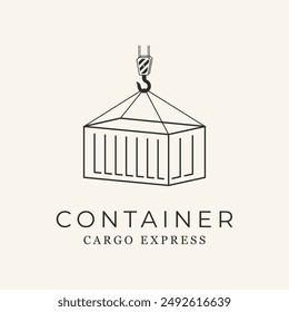 container line art design logo vector