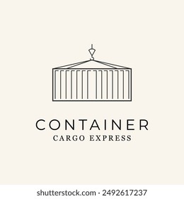 container line art design logo vector