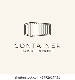 container line art design logo vector