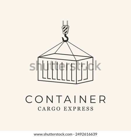 container line art design logo vector