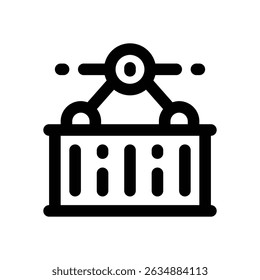 container line icon. Clean and minimalist vector icon for websites, mobile apps, presentations, and logos. Fully scalable and customizable for any project.