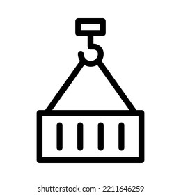 gráfico vectorial de icono de línea de contenedor