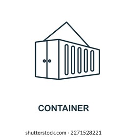 Container line icon. Monochrome simple Container outline icon for templates, web design and infographics