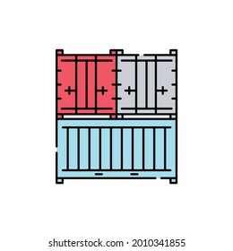 Container сolor line icon. Pictogram for web page, mobile app, promo. UI UX GUI design element. Editable stroke.