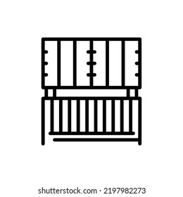Container с Farbzeilensymbol. Piktogramm für die Webseite.