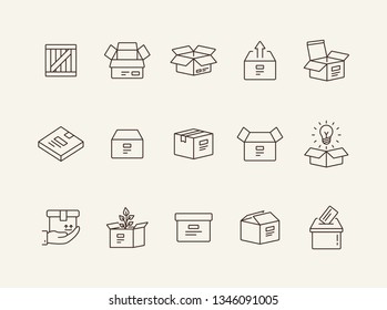 Container line icon set. Delivery and packaging concept.Vector illustration can be used for topics like post office, courier, logistics