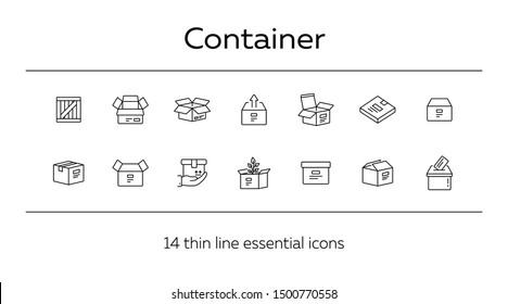 Container line icon set. Delivery and packaging concept.Vector illustration can be used for topics like post office, courier, logistics