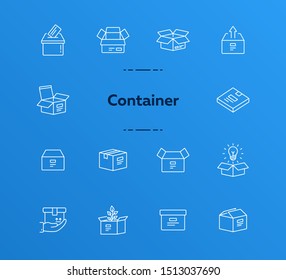 Container line icon set. Delivery and packaging concept.Vector illustration can be used for topics like post office, courier, logistics