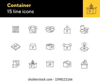 Container line icon set. Delivery and packaging concept.Vector illustration can be used for topics like post office, courier, logistics