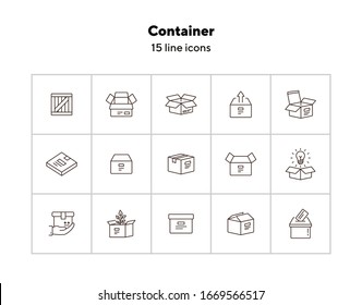Symbol für die Containerlinie gesetzt. Lieferungs- und Verpackungskonzept.Vektorillustration-Illustration kann für Themen wie Post, Kurierdienst, Logistik verwendet werden