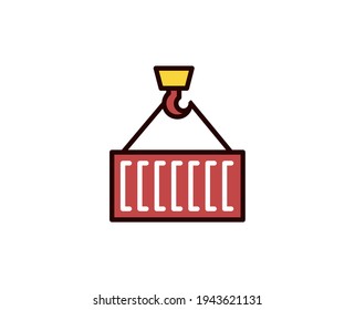 Icono de línea de contenedor. Símbolo vectorial en estilo plano y a la moda sobre fondo blanco. El comercio canta por el diseño.