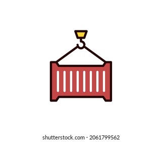 Container line icon. Vector symbol in trendy flat style on white background. Commerce sing for design.