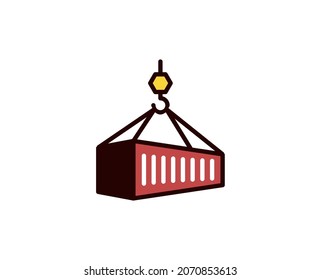 Symbol der Containerlinie. Vektorsymbol im trendigen, flachen Stil auf weißem Hintergrund. Handel singt für Design.
