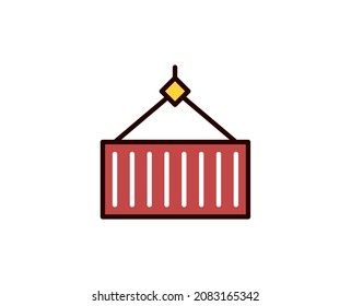 Container line icon. Vector symbol in trendy flat style on white background. Commerce sing for design.