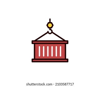 Symbol der Containerlinie. Vektorsymbol im trendigen, flachen Stil auf weißem Hintergrund. Handel singt für Design.
