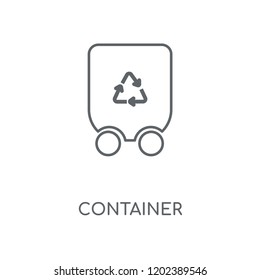 Container linear icon. Container concept stroke symbol design. Thin graphic elements vector illustration, outline pattern on a white background, eps 10.