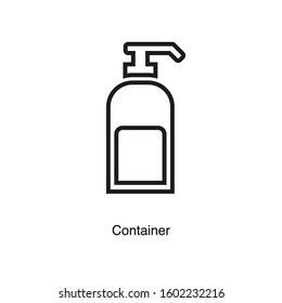 Container linear icon vector on white background. Black icon illustration