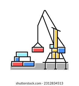 container loader port equipment color icon vector. container loader port equipment sign. isolated symbol illustration