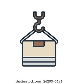 container loading icons isolated on White Background. Flat style design