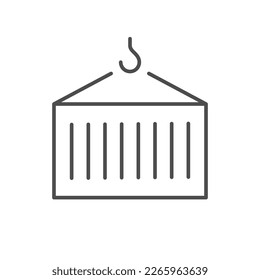 Container loading line outline icon