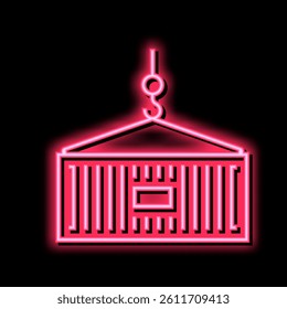 container loading neon light sign vector. container loading illustration