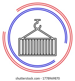 container logistic - shipping container, vector logistics - transportation shipment illustration. Thin line pictogram - outline editable stroke