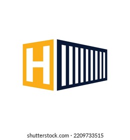 Container logo design with letter H