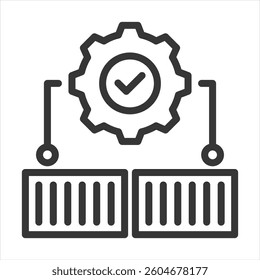 Container Management Outline Icon Vector Illustration