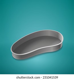 Container for medical instruments. Isolated on turquoise background. Vector illustration.