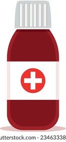 container with medicine on white background