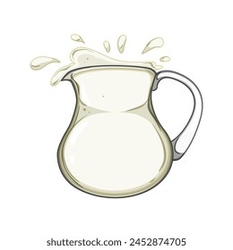 container milk jug cartoon. dairy plastic, glass handle, lid carton container milk jug sign. isolated symbol vector illustration