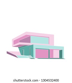 container modern cottage  house colorfull vector  isolated