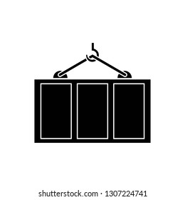 Container monochrome icon EPS 10 - vector