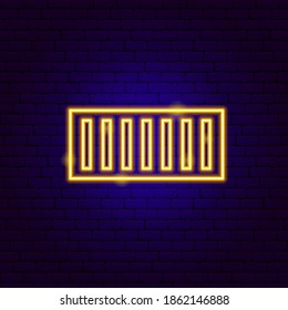 Container Neon Sign. Vector Illustration of Delivery Promotion.