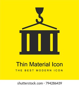 Container on a crane bright yellow material minimal icon or logo design