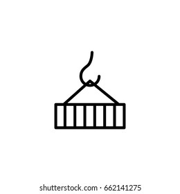 container on crane icon on white background
