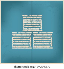 Container on old background,grunge vector