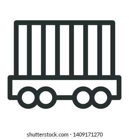 container on trailer - minimal line web icon. simple vector illustration. concept for infographic, website or app.